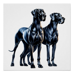Great Danes Watercolor Poster