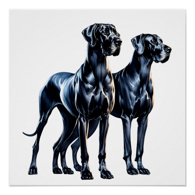 Great Danes Watercolor Poster (Vorderseite)