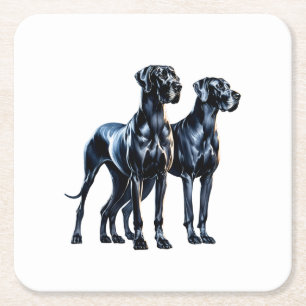 Great Danes Watercolor Rechteckiger Pappuntersetzer
