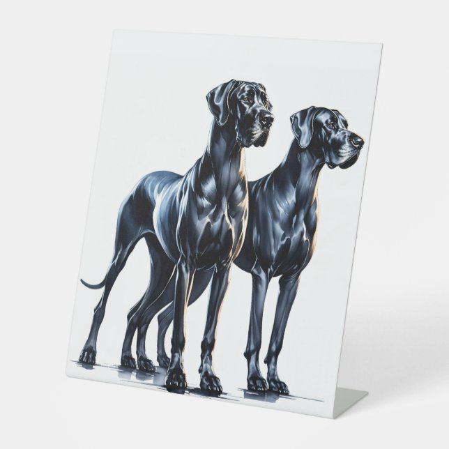 Great Danes Watercolor Sockelschild (Vorderseite)