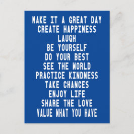 Great Day Blue Graphational Inspiration Zitate Postkarte
