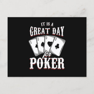 Great Day For Poker Casino Cards Gambler Gift Postkarte