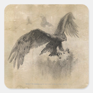 Great Eagles Sketch Quadratischer Aufkleber