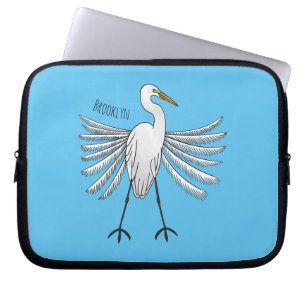 Great egret Cartoon Laptopschutzhülle