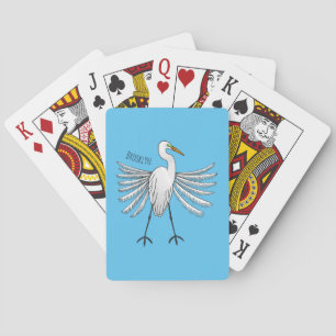 Great egret Cartoon Spielkarten