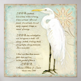 Great Egret Coastal Beach - Hochzeit Personalisier Poster