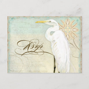 Great Egret Coastal Beach - UAWG Response Postcard Einladungspostkarte