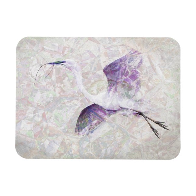Great Egret Digital Art Flexible Magnet (Horizontal)