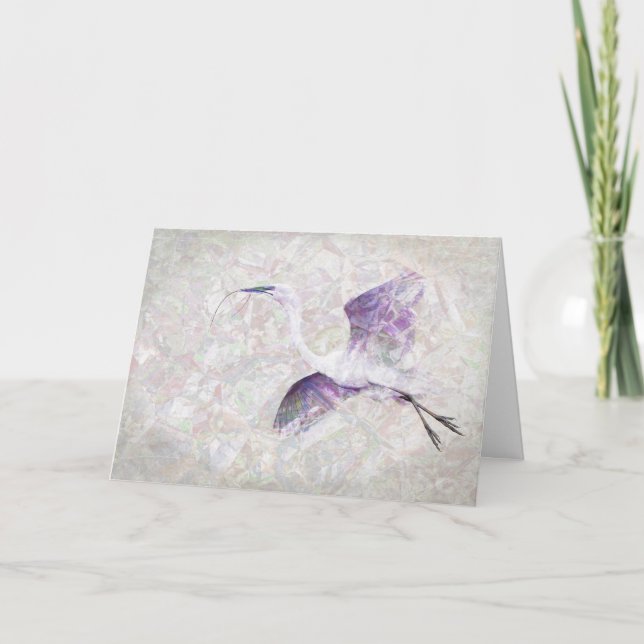 Great Egret Digital Art Grußkarte Karte (Vorderseite)