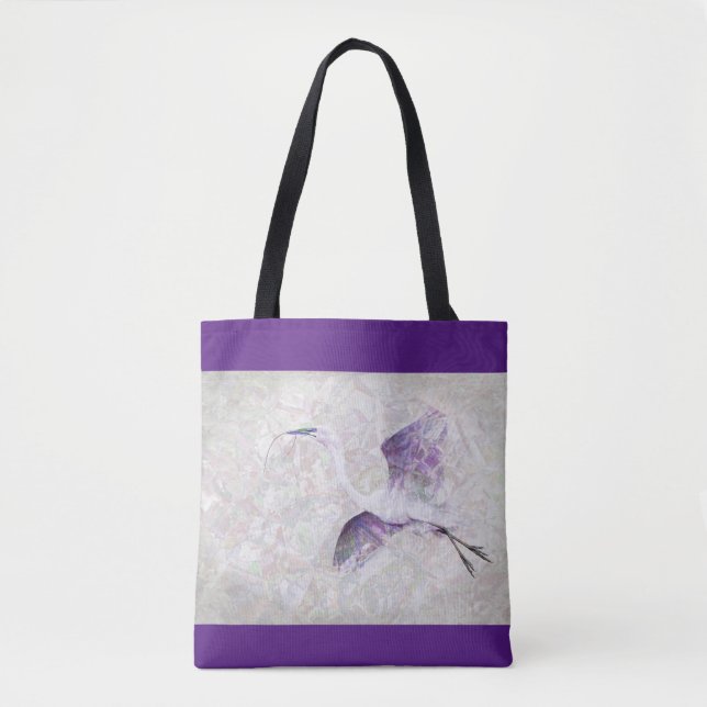 Great Egret Digital Art Tote Bag (Vorderseite)