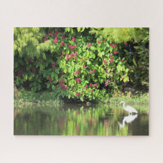 Great Egret Fishing - Beautiful Landscape Puzzle