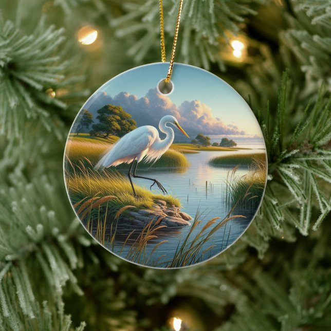 Great Egret Keepsake Keramik Ornament (Von Creator hochgeladen)