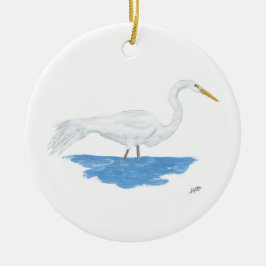 Great Egret Keramik Ornament