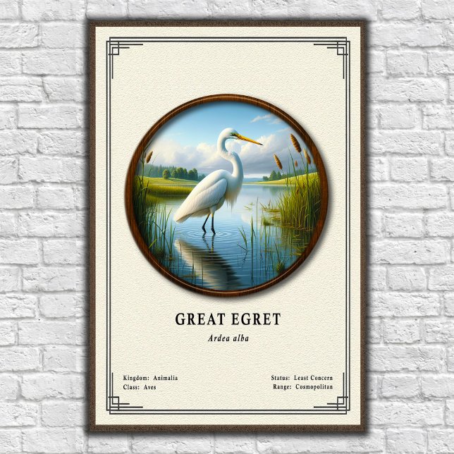 Great Egret Zoology Series Poster (Von Creator hochgeladen)