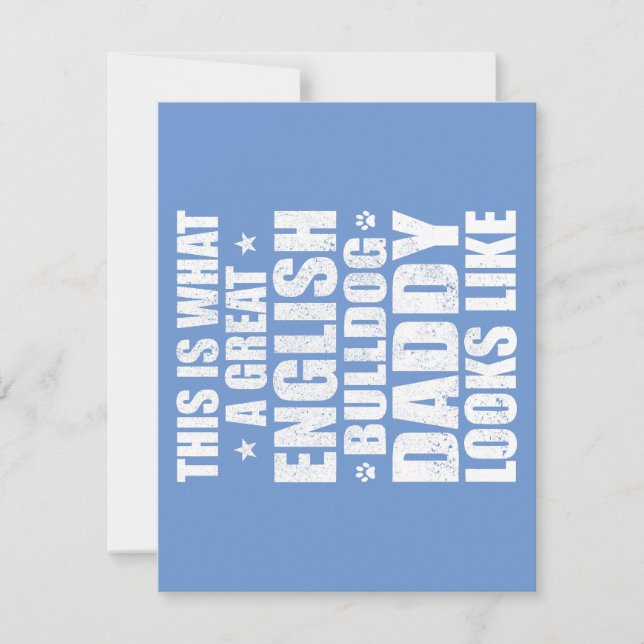 Great English Bulldog Daddy Dog Owner Einladung (Vorderseite)