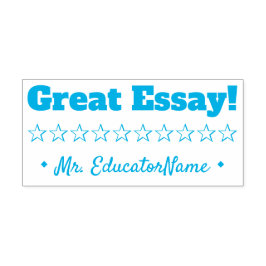 "Great Essay" + Name des Lehrers Rubber Briefmarke Permastempel
