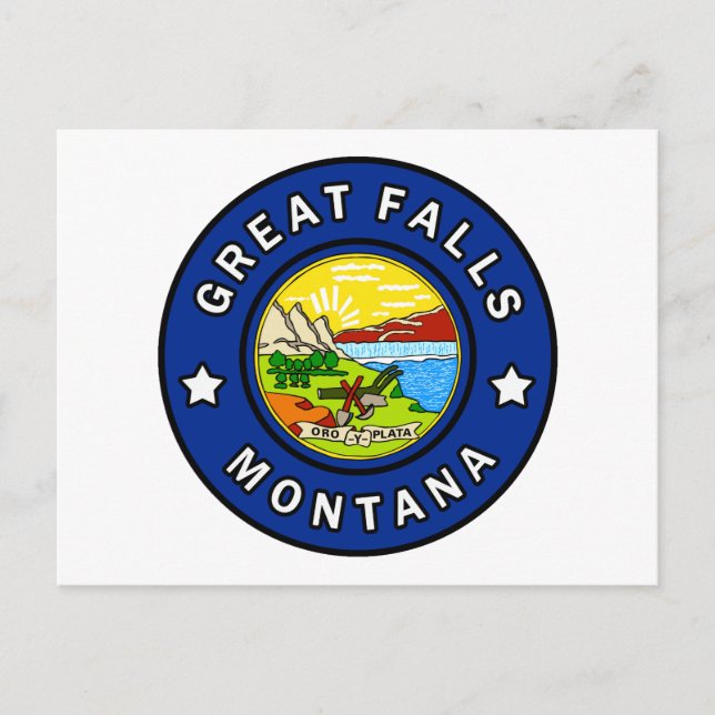 Great Falls Montana Postkarte (Vorderseite)
