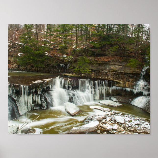 Great Falls of Tinker Creek in Winter, Ohio Poster (Vorne)