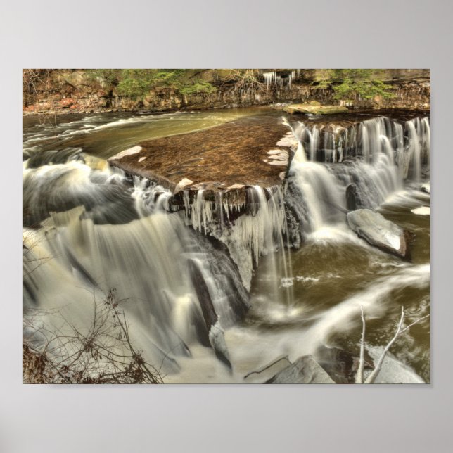 Great Falls of Tinker Creek in Winter, Ohio Poster (Vorne)