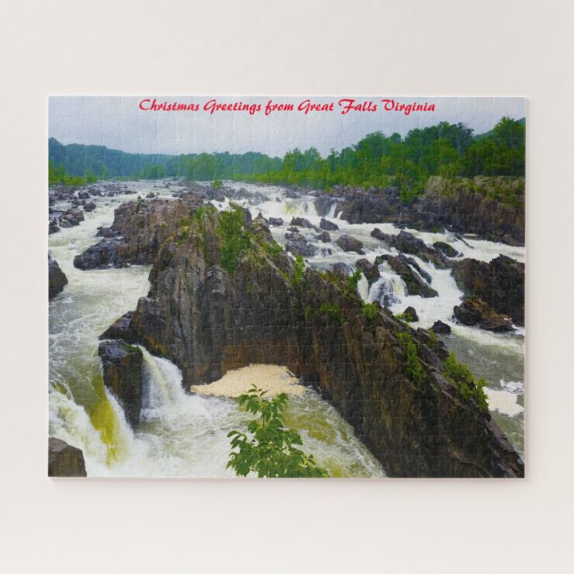 Great Falls Virginia.Christmas Grüße Puzzle (Horizontal)