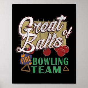 Great Fire Bowling Team Lustiger Vintage Pin Tee Poster