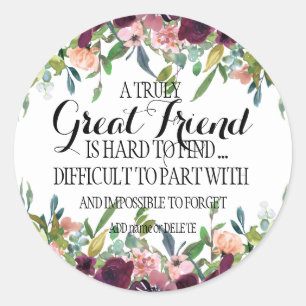 Great Friend danke Ihnen Bestie Wertschätzung best Runder Aufkleber