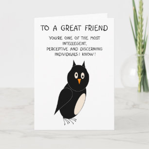 Great Friends Humore Birthday Card Owl Karte
