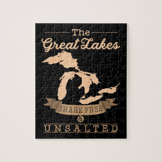 Great Gakes Shark Free Unsalztes Michigan Geschenk Puzzle (Vertikal)