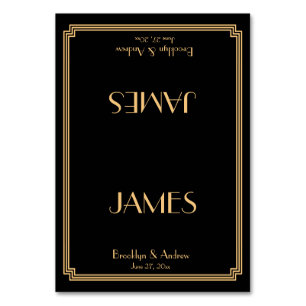 Great Gatsby Art Deco Black Wedding Platzkarten Tischnummer