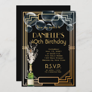 Great Gatsby Art Deco Geburtstag Einladung