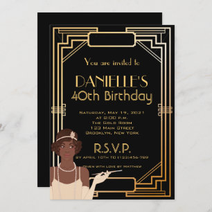 Great Gatsby Art Deco Geburtstag Einladung