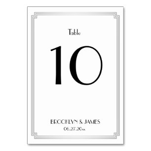 Great Gatsby Art Deco Silver Wedding Tischnummern