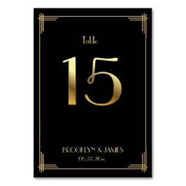 Great Gatsby Art Deco Tischnummer 15 Gold Black