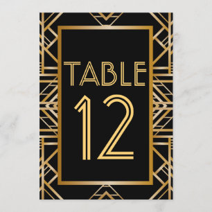 Great Gatsby Art Deco Tischnummer Cards