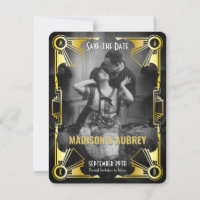 Great Gatsby Art Deco Wedding Gold & Black Foto