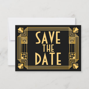 Great Gatsby Art Deco Wedding Rettet das Datum Save The Date