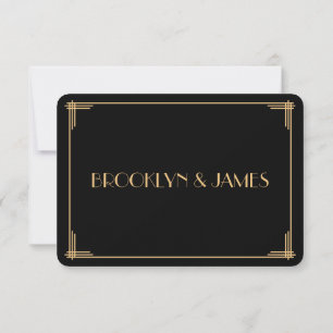 Great Gatsby Art Deco Wedding RSVP Card Karte