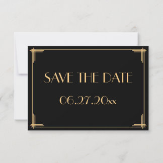 Great Gatsby Art Deco Wedding Save the Date Card