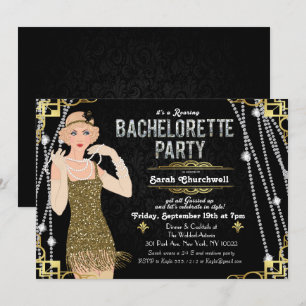 Great Gatsby Flapper Girl Bachelorette Einladung