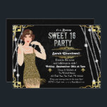 Great Gatsby Flapper Sweet 16 Birthday Einladung<br><div class="desc">Feiern Sie wie in den zwanziger Jahren mit unserer fabelhaften,  von Gatsby inspiriert Einladung. Ob Sie einen Junggeselinnen-Abschied oder eine Geburtstagsfeier planen,  bringen Sie Ihre Veranstaltung in die Zeit der Kunst-Déco-Zeit zurück und erleben Sie das großartige Leben. //BLONDE-HAAROPTION IM SHOP//</div>
