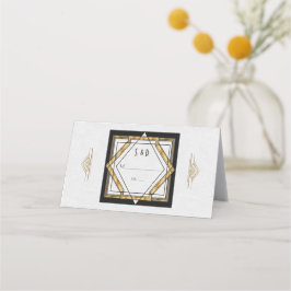 Great Gatsby Gold White Art Deco Hochzeit Platzkarte