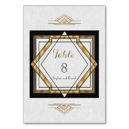 Great Gatsby Gold White Art Deco TISCHNUMMER