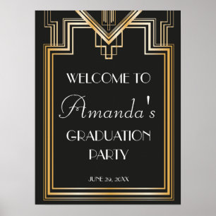 Great Gatsby Inspiriert Welcome Abschluss Signage Poster
