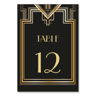 Great Gatsby inspirierte Tischnummer-Karte Tischnummer
