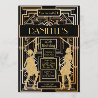 Great Gatsby Inspirred Art Deco Birthday Einladung