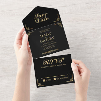 Great Gatsby Save the Date UAWG All In One Einladung