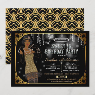 Great Gatsby Sweet 16 Geburtstagsfeier Einladung