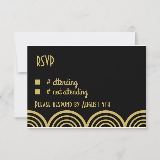 Great Gatsby Themed Wedding Response Card RSVP Karte (Vorderseite)