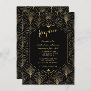 Great Gatsby Vintag Art Deco Hochzeitsempfang Einladung