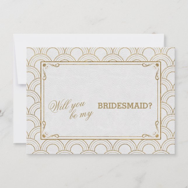 Great Gatsby Vintag Art Deco Hochzeitsmaid Einladung (Vorderseite)